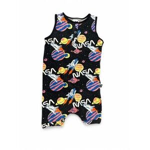 RAGS Romper NASA Space Sleeveless Henley Shortie 2T Neon Modal